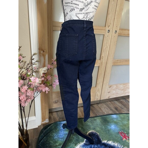 Rag & Bone Lamb Leather Panel Motocross Jeans in Midnight Size 32 - Picture 6 of 15